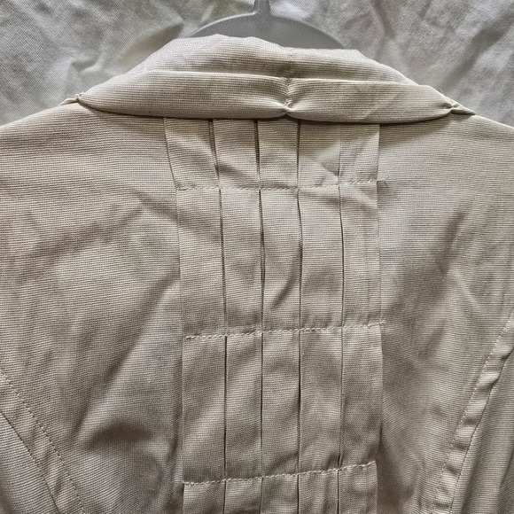 Picky Girl Corset Shirt Dress Belted Collared Short Sleeve Beige Women's Large - Picture 13 of 13